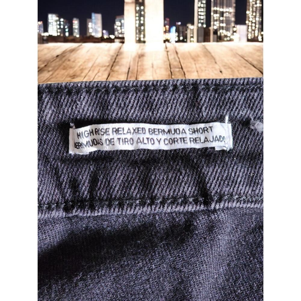 Ava & Viv Womens 26 Plus Black Bermuda Jean Shorts High Rise Denim Relaxed NWT - Picture 4 of 10